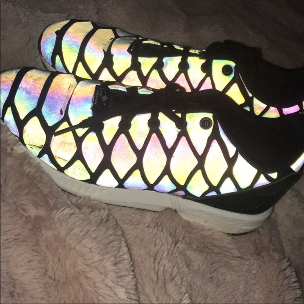 Reflective snakeskin sneakers
